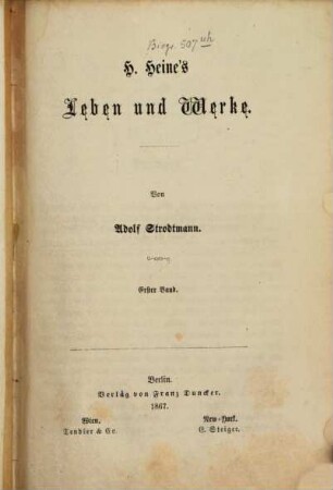 H. Heine's Leben und Werke. 1
