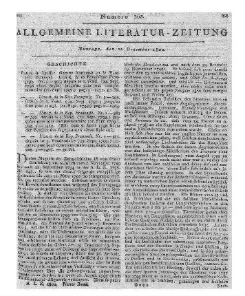 Gazette nationale, ou le moniteur universel. Jg. 1796-1800. Paris: Agasse 1796-1800
