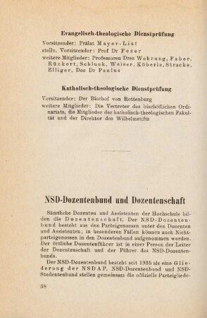 38-41, NSD-Dozentenbund und Dozentenschaft