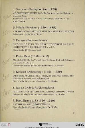 [Gemälde alter und neuer Meister] (Nr. 1-68)