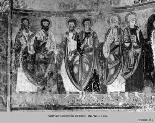 Die thronende Madonna mit Kind, Erzengeln und Aposteln : Die zwölf Aposteln mit einem Erzengel