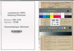 Entnazifizierung Bernhard Woerenkaemper , geb. 28.04.1893 (Steiger)