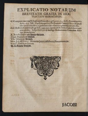 Explicatio Notarum Brevitatis Gratia In Hoc Tractatu Usurpatarum.