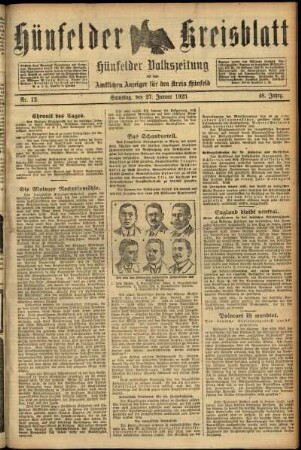Ausgabe vom Samstag, den 27. Januar 1923.