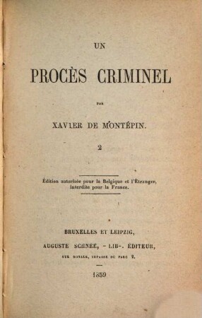Un procès criminel, 2