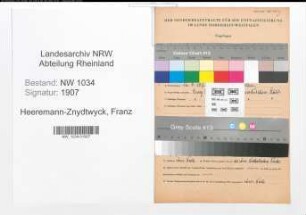 Entnazifizierung Franz Von Heereman von Zuydtwyck , geb. 16.04.1878 (Rittmeister)