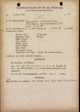 Platen, Margarete von