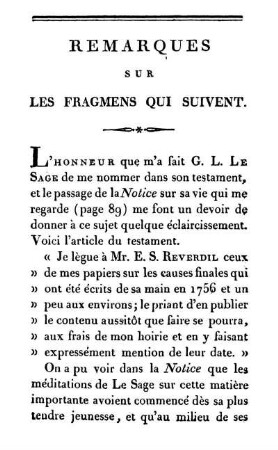 Remarques sur les fragmens qui suivent.