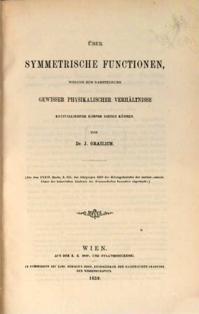 Mathem.-naturw. Classe : (Abhandlungen, besonders abgedruckt aus den Sitzungsberichten der k. Akad. der W.) In einem Bande. 13