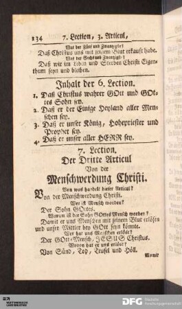 7. Lection. Der Dritte Articul Von der Menschwerdung Christi.