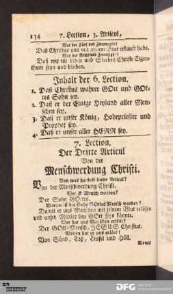 7. Lection. Der Dritte Articul Von der Menschwerdung Christi.