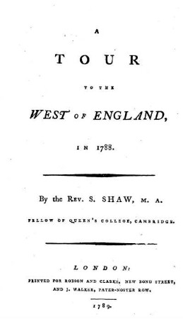 A tour to the west of England in 1788