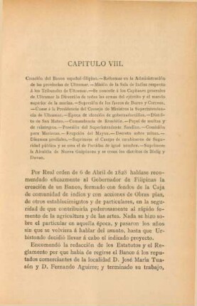 Capítulo VIII. Creación del Banco espanol-filipino. - ...