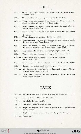 Tapis (Nr. 141-147)