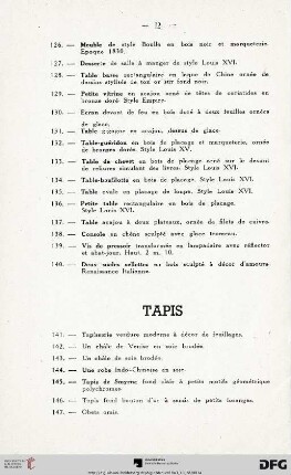 Tapis (Nr. 141-147)