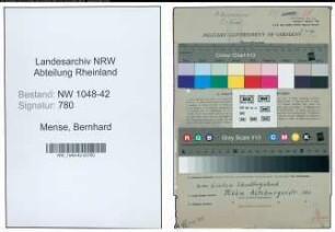 Entnazifizierung Bernhard Mense , geb. 06.04.1900 (Angestellter)
