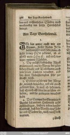 Am Tage Bartholomäi.