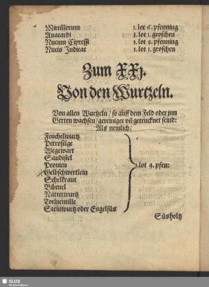 Zum XXi. Von den Wurtzeln