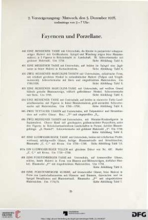 Fayencen und Porzellane (Nr. 400-567)