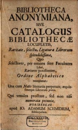 Bibliotheca Anonymiana