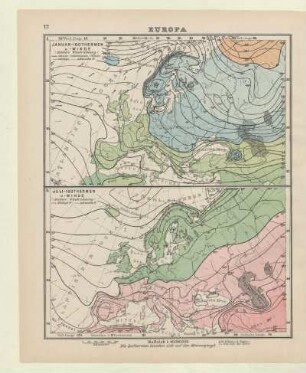 Januar-Isothermen u. -Winde