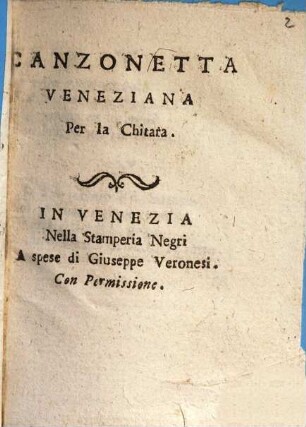 Canzonetta Veneziana per la chitara