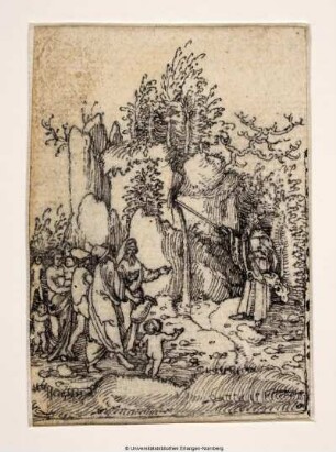 Moses schlägt Wasser aus dem Felsen