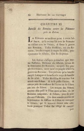 Chapitre XI. Bataille des Romains contre les Fidenates près de Fidene.