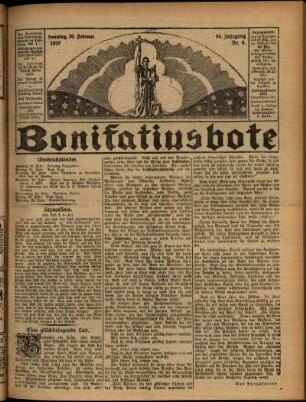 Erste Ausgabe vom Sonntag, den 20. Februar 1927.