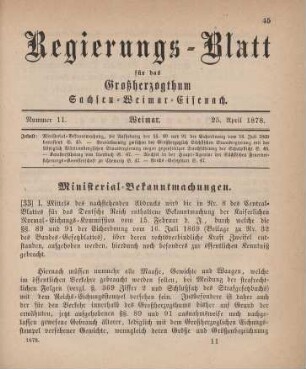 33. Ministerial-Bekanntmachung, die Aufhebung der §§ 89 und 91 der Eichordnung vom 16. Juli 1869 betreffend