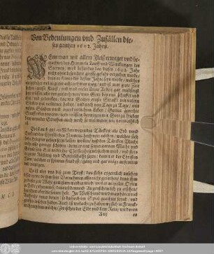 Von Bedeutungen und Zufällen dieses gantzen 1602. Jahrs.