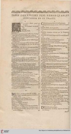 Table des choses plus remarquales contenues en ce traité