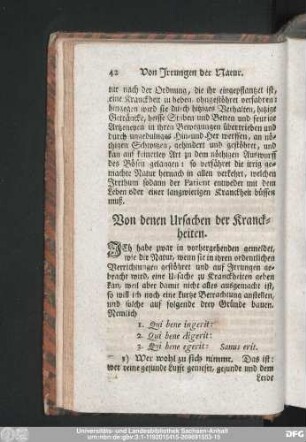 Von denen Ursachen der Kranckheiten.