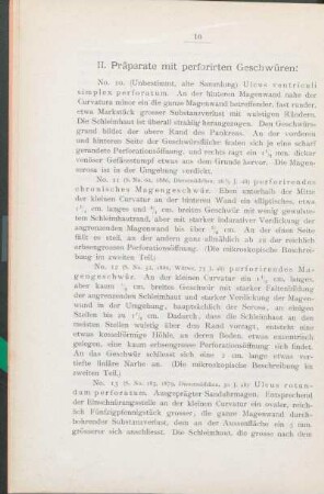 II. Präparate mit perforirten Geschwüren: