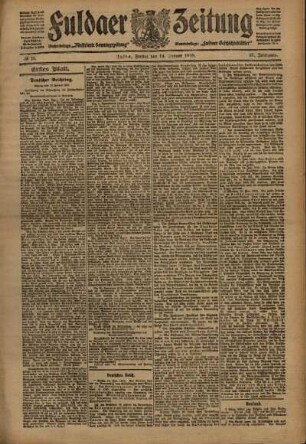 Erste Ausgabe vom Freitag, den 14. Januar 1910.
