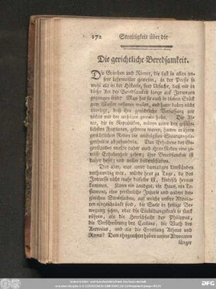 Die gerichtliche Beredsamkeit.