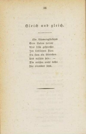 Gleich und gleich.