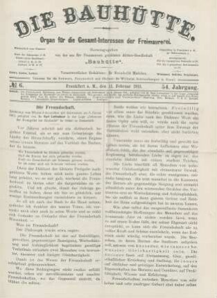 No. 6. Frankfurt a. M., den 11. Februar 1911. 54. Jahrgang.