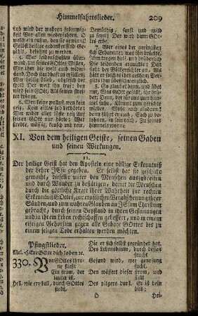 XI. Von dem heiligen Geiste, seinen Gaben und seinen Wirkungen.