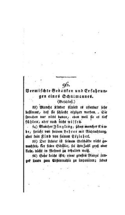Vermischte Gedanken und Erfahrungen eines Schulmannes : (Beschluß) ; [96.]
