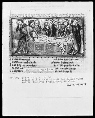 Weltchronik - Bruder Philipp — ---, Folio 1recto-256recto---, Folio 1recto-256rectoBegräbnis Abrahams, Folio 54recto