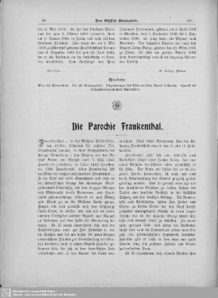 Die Parochie Frankenthal