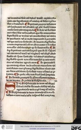 De secundo precepto scilicet non assumes nomen dei tui invanu, et primo de blasphemia, [capitulum] 14.