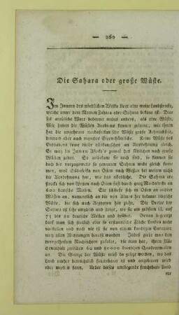 Die Sahara oder große Wüste
