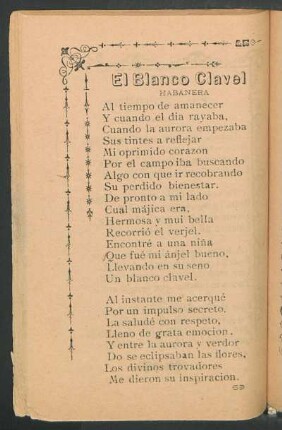El blanco clavel : Habanera