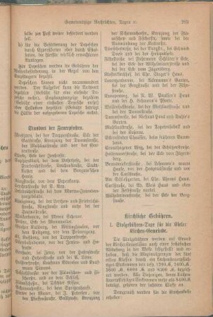 Kirchliche Gebühren.