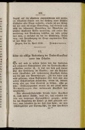 II. Ueber die völlige Ausrottung der Traber-Krankheit unter den Schafen.
