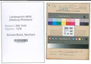 Entnazifizierung Bernhard Schulze-Brock , geb. 19.11.1885 (Landwirt)