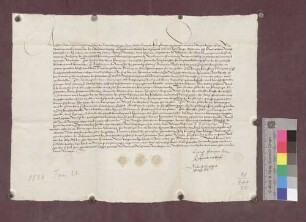 Gütliche Vereinbarung zwischen Wolf von Hürnheim und der Stadt Kenzingen wegen der Auslösung der Pfandschaft Kürnberg und Kenzingen.