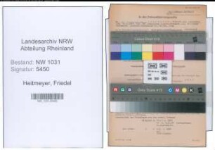 Entnazifizierung Friedel Heitmeyer , geb. 18.06.1912 ()
